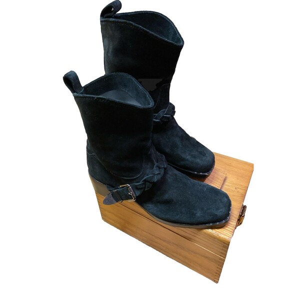 Belle Sigerson Morrison Women's Suede‎ Square Toe Ankle Boots  Sz 7B Black - Picture 3 of 16
